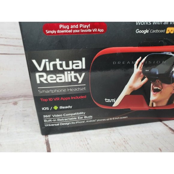 Tzumi DreamVision VR Headset Virtual Reality Smartphone Android iOS w/ Earbuds - Picture 3 of 12